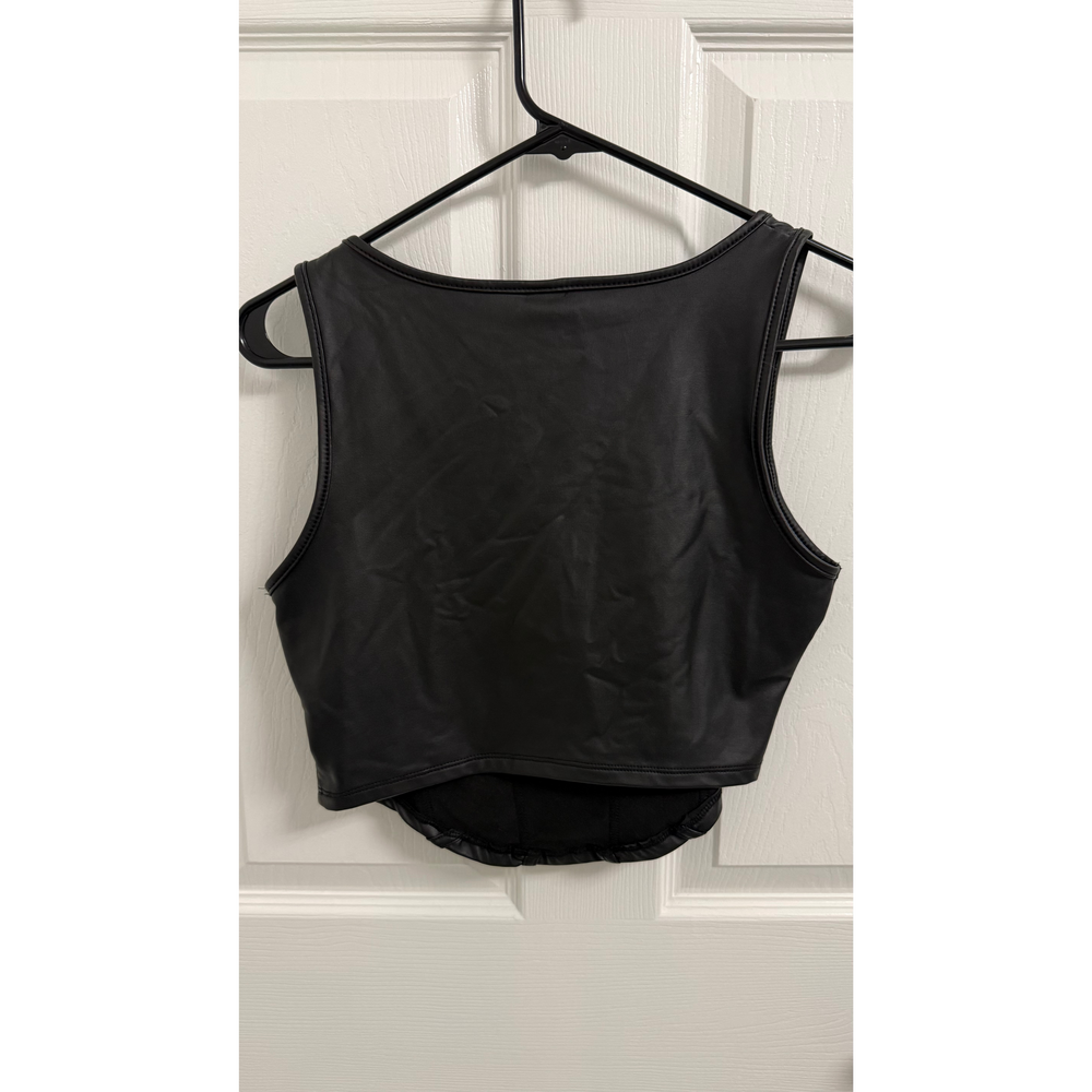 Shein Women's Faux Leather Corset Tank Top in Black - Picture 4 of 5